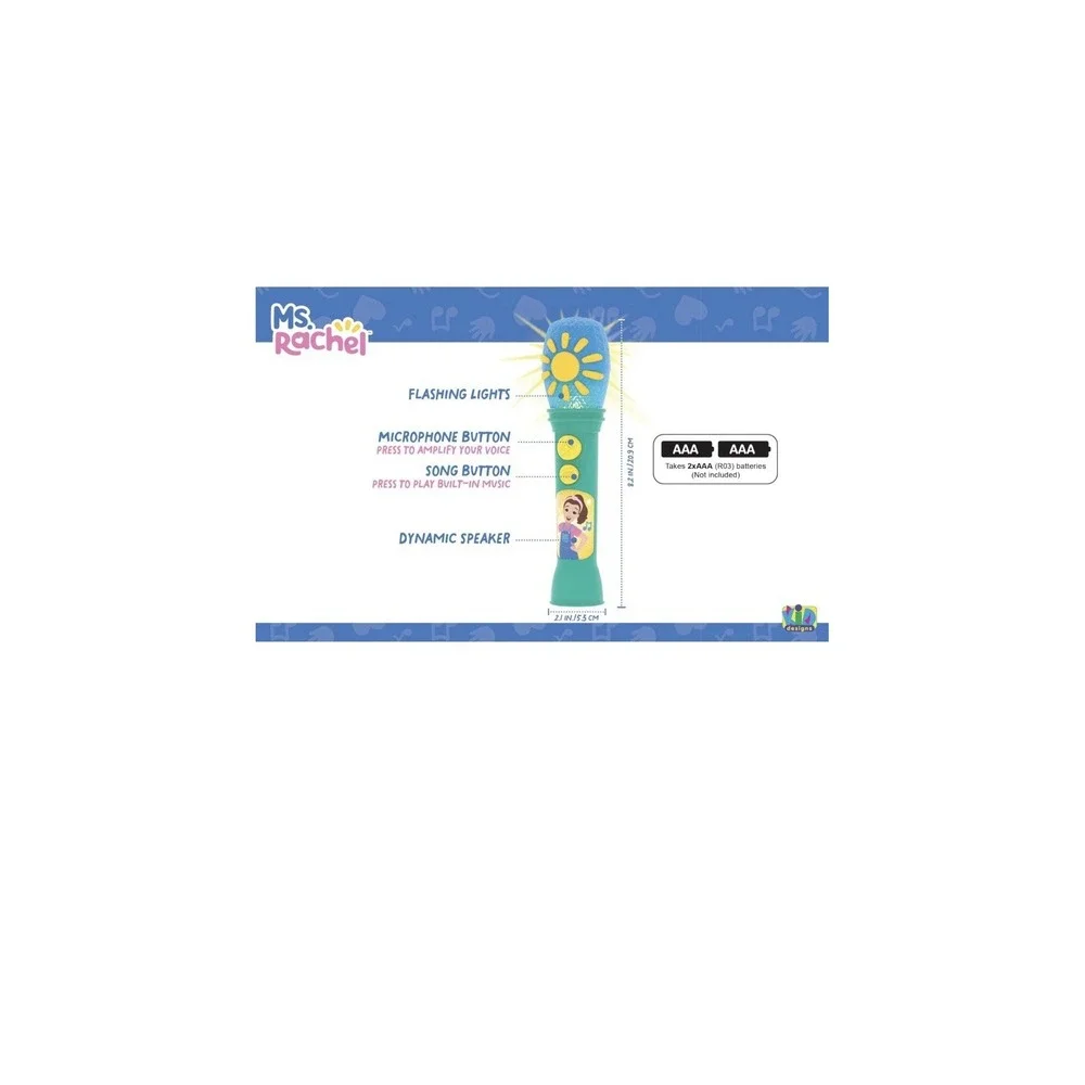 Ms Rachel Microphone Toy for Toddlers with Built-in Music and Lights Designed‎